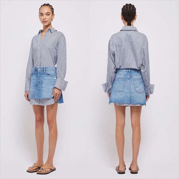 Simkhai midnight stripe denim skirt combo dress - Picture 1 of 6